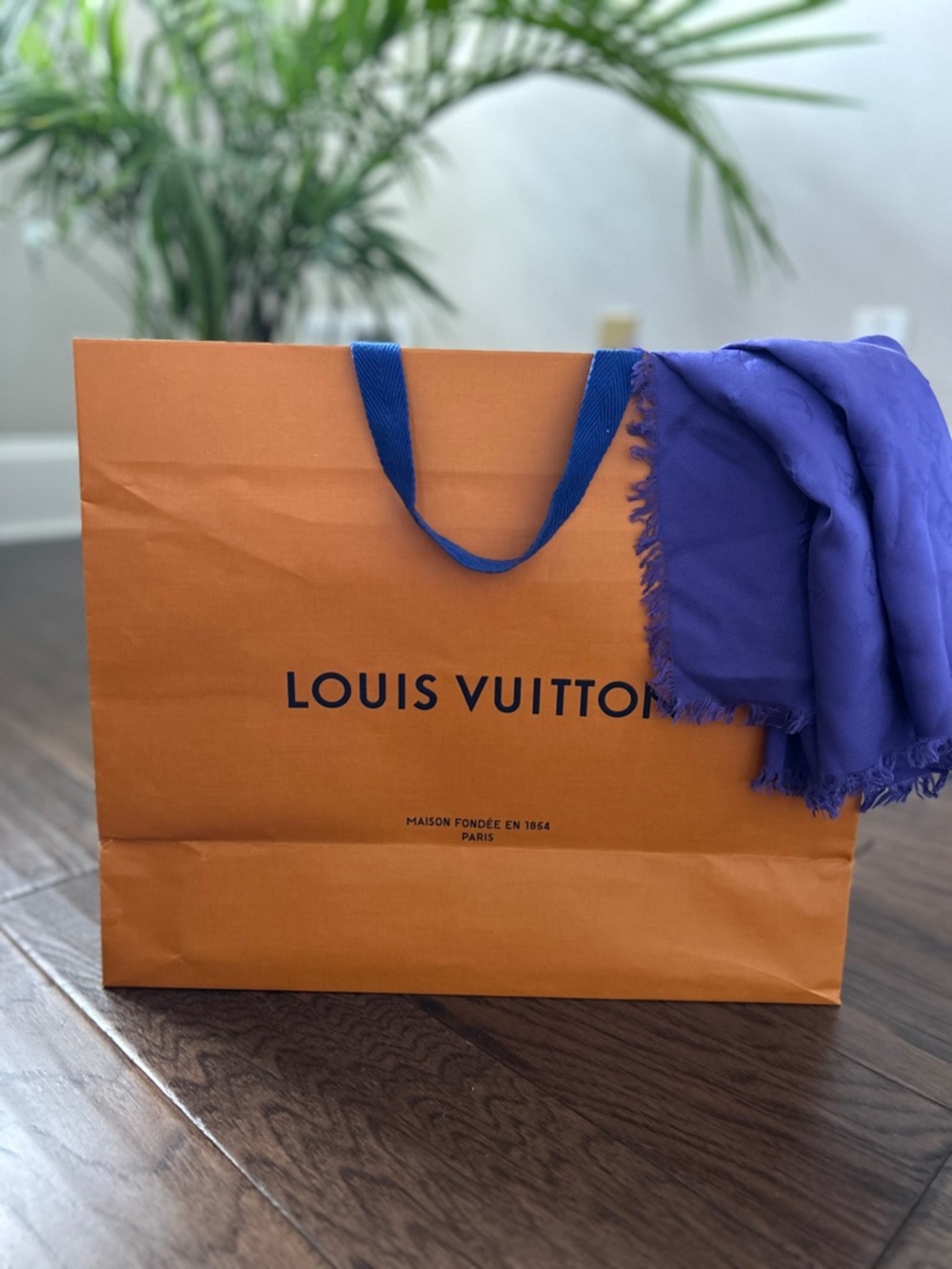 Louis Vuitton Violet Monogram Silk Shawl - Picture 2 of 14